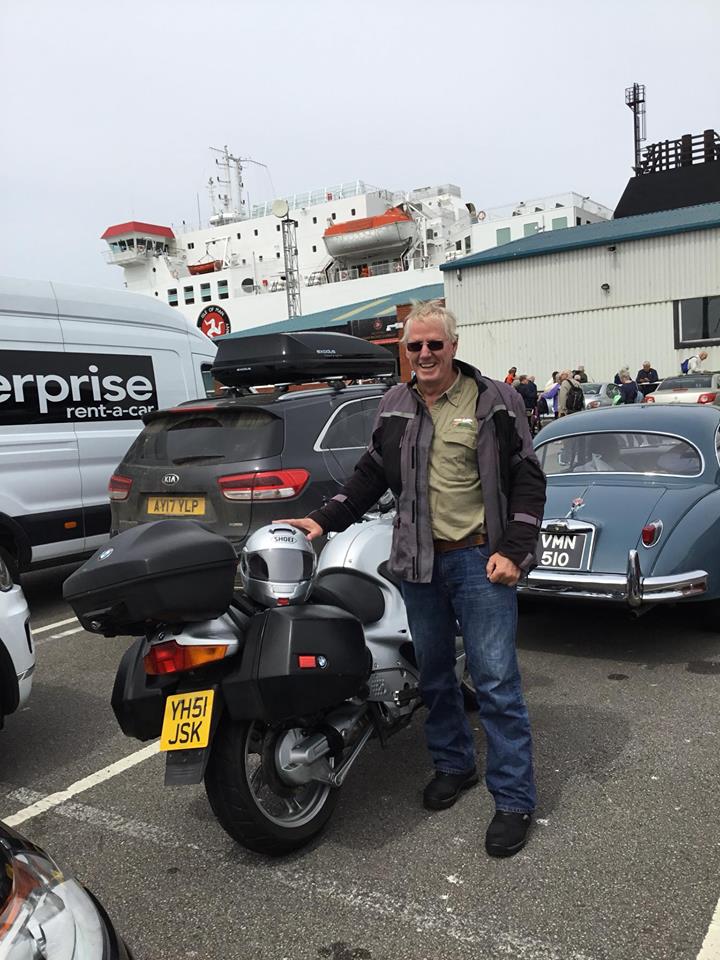 Louis on one of his overseas motorcycle
adventures where he always sports his ABGC shirt and Australian Bananas cap.