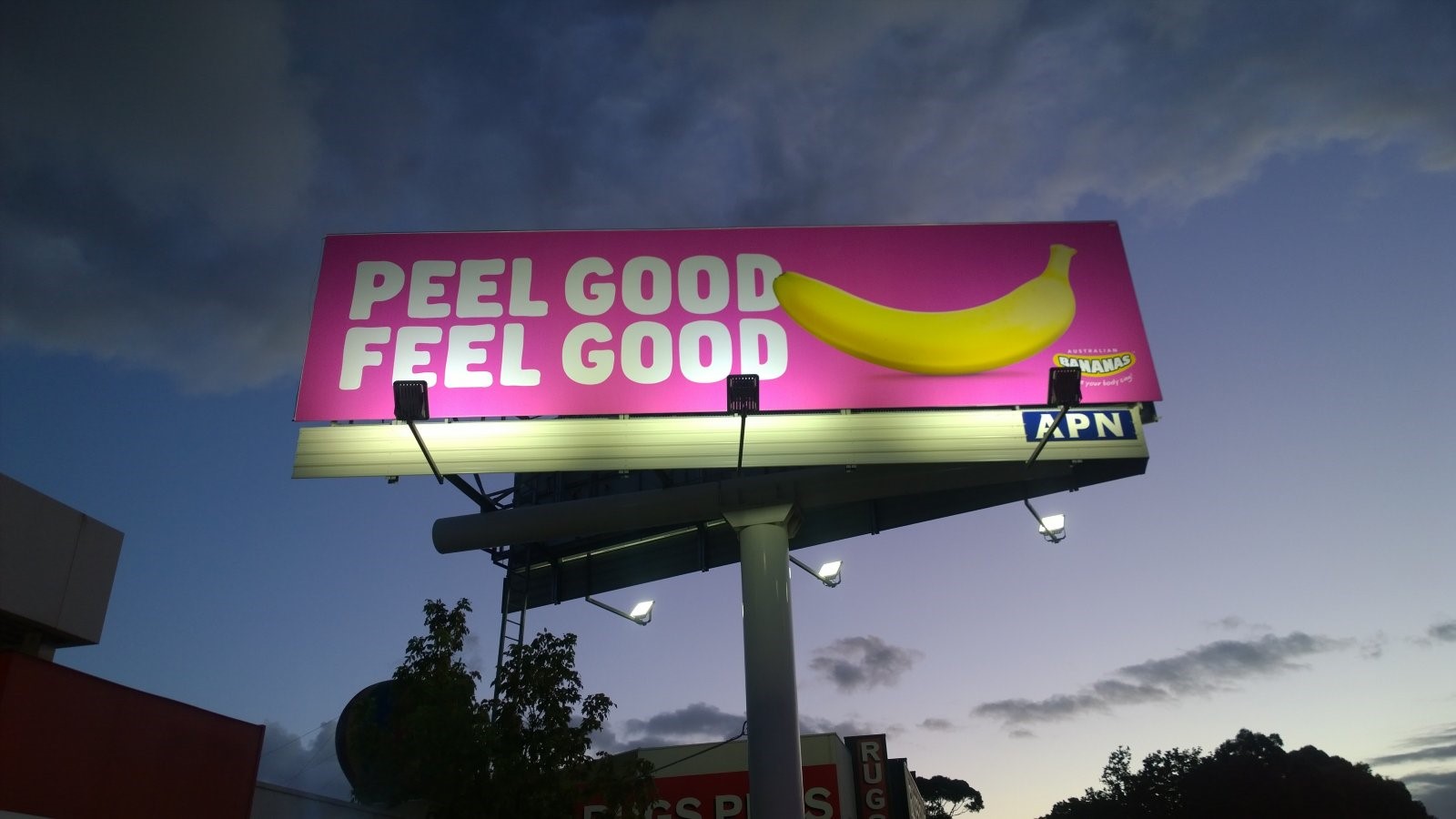 Billboards in key regional areas helped promote bananas to Aussie  consumers.