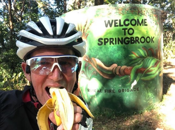 Bananas and bike riding – a perfect combination
for Peter Lahey.